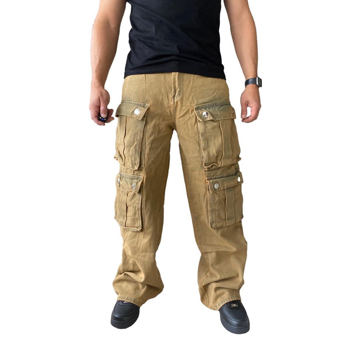 JEANS DIÁBOLO CARGO ANCHO WIDE LEG HOMBRE - CAFÉ - 40 - 1