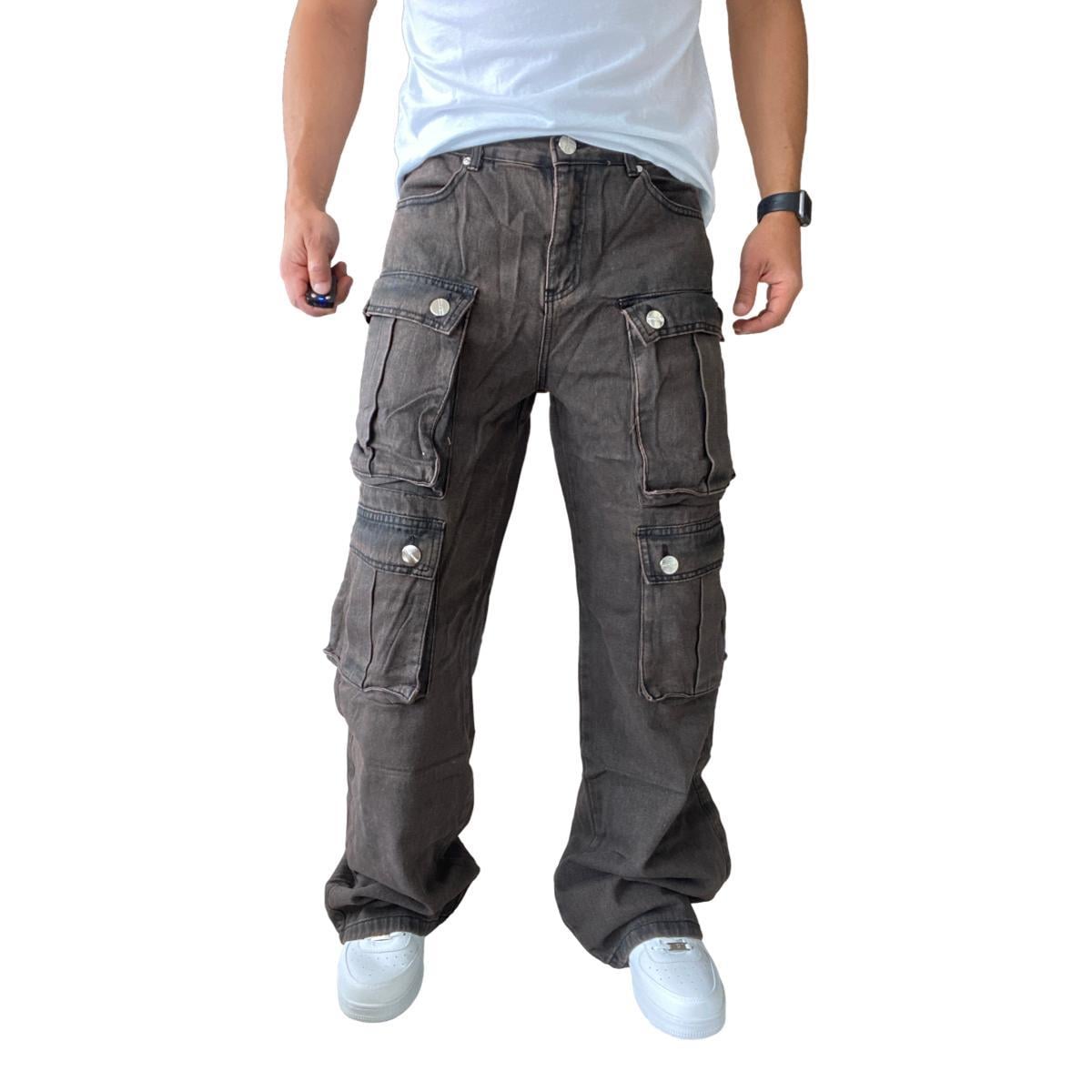 JEANS DIÁBOLO CARGO ANCHO WIDE LEG HOMBRE - CAFÉ - 40 - 1