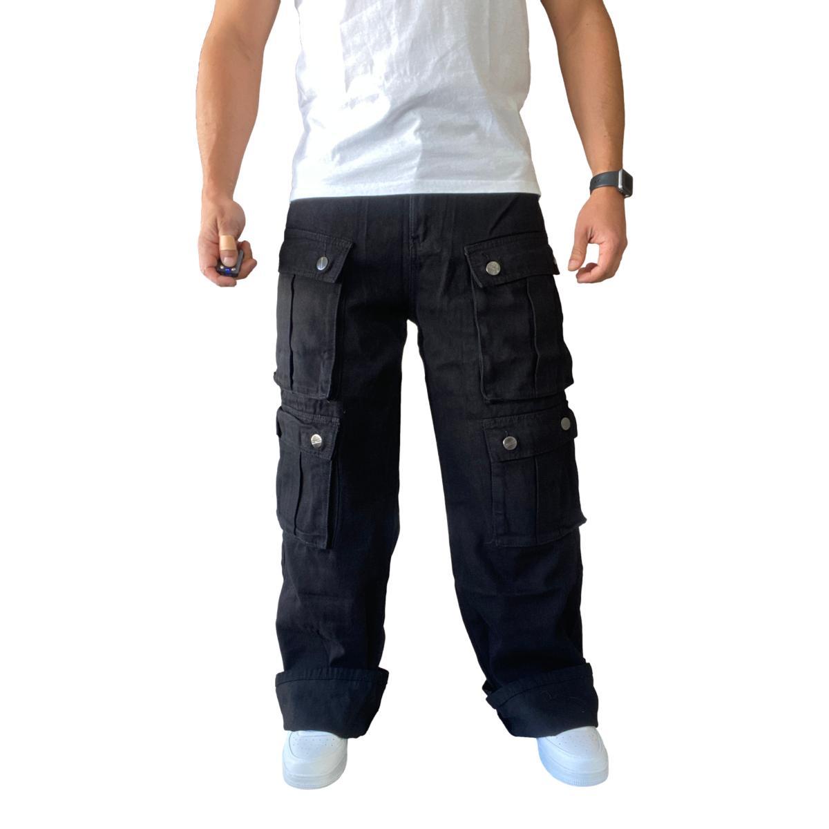 JEANS DIÁBOLO CARGO ANCHO WIDE LEG HOMBRE - CAFÉ - 40 - 1