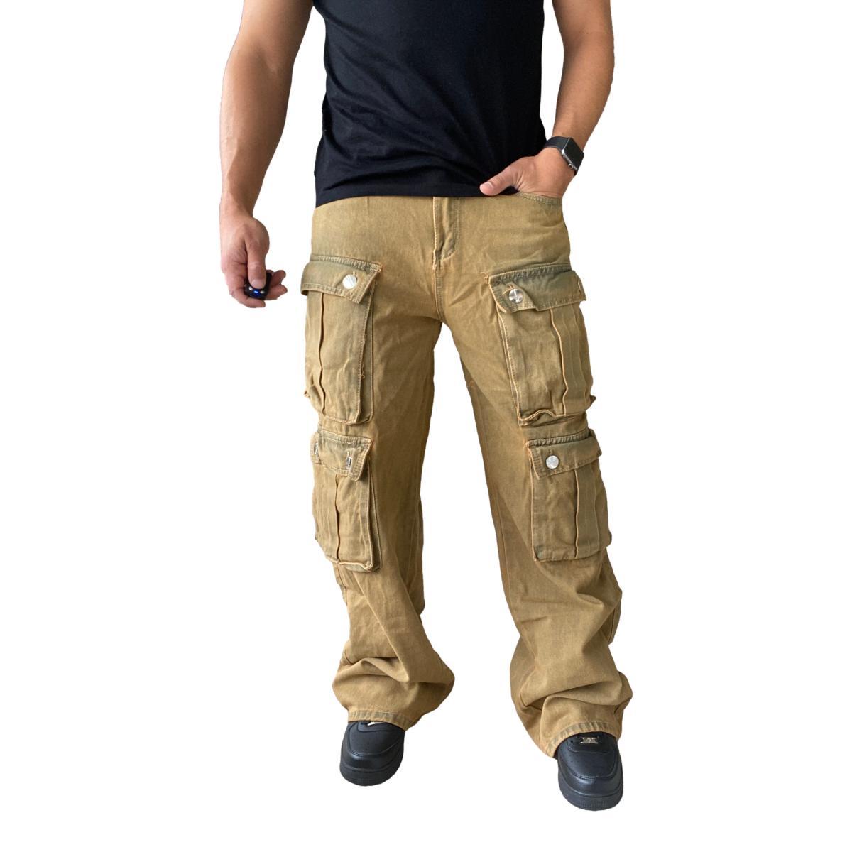 JEANS DIÁBOLO CARGO ANCHO WIDE LEG HOMBRE - CAFÉ - 40 - 2