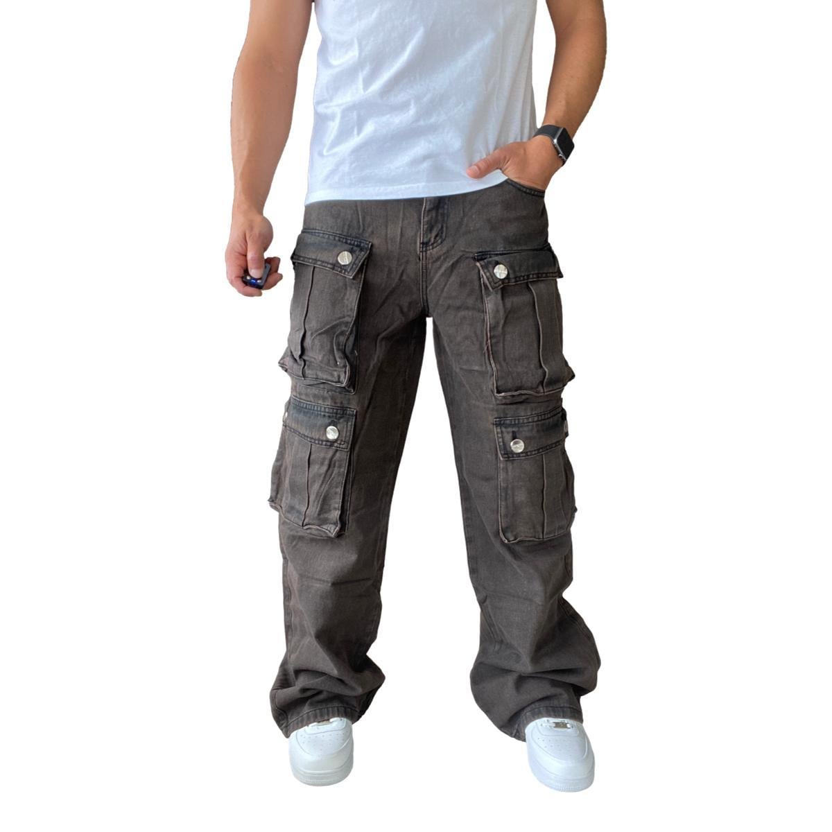 JEANS DIÁBOLO CARGO ANCHO WIDE LEG HOMBRE - CAFÉ - 40 - 2