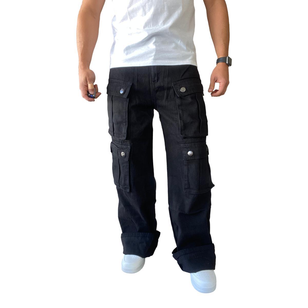 JEANS DIÁBOLO CARGO ANCHO WIDE LEG HOMBRE - CAFÉ - 40 - 2