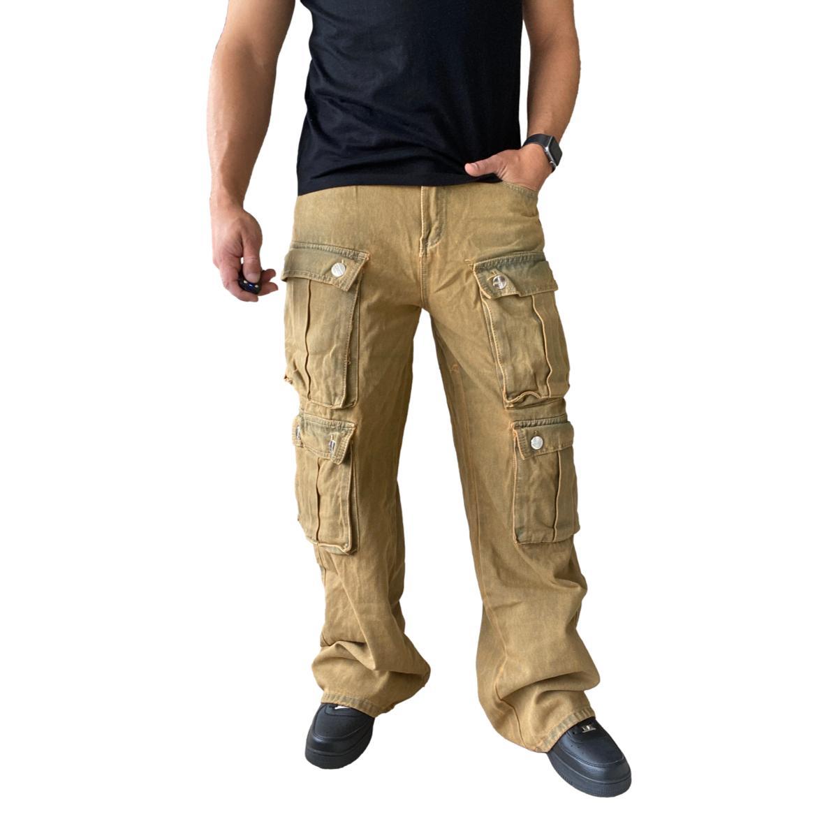 JEANS DIÁBOLO CARGO ANCHO WIDE LEG HOMBRE - CAFÉ - 40 - 3