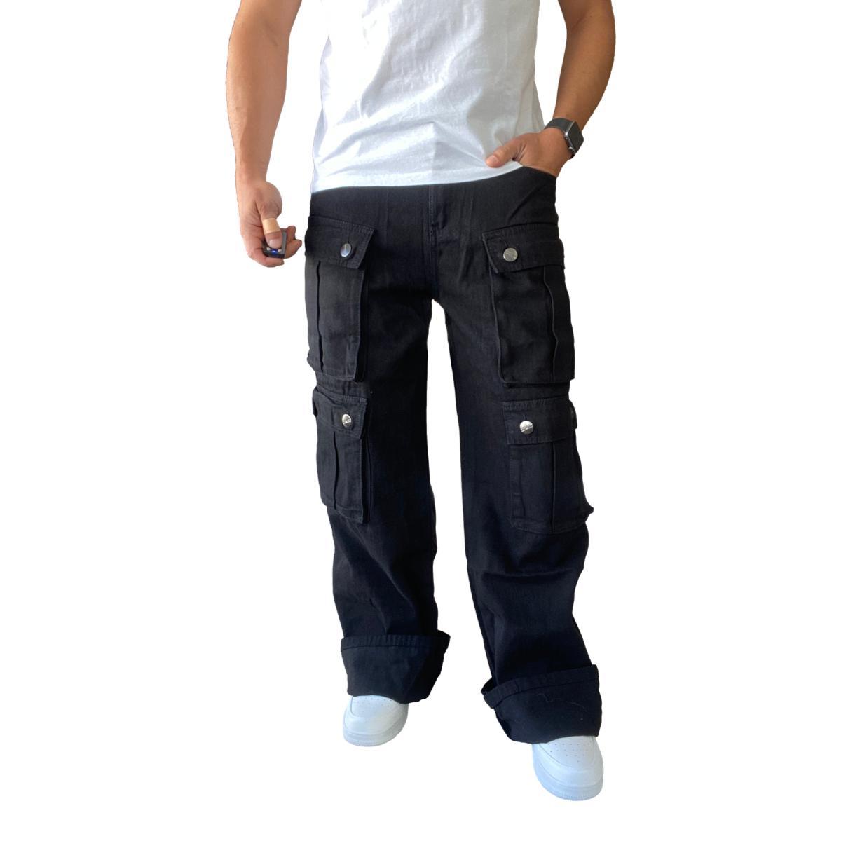 JEANS DIÁBOLO CARGO ANCHO WIDE LEG HOMBRE - CAFÉ - 40 - 3