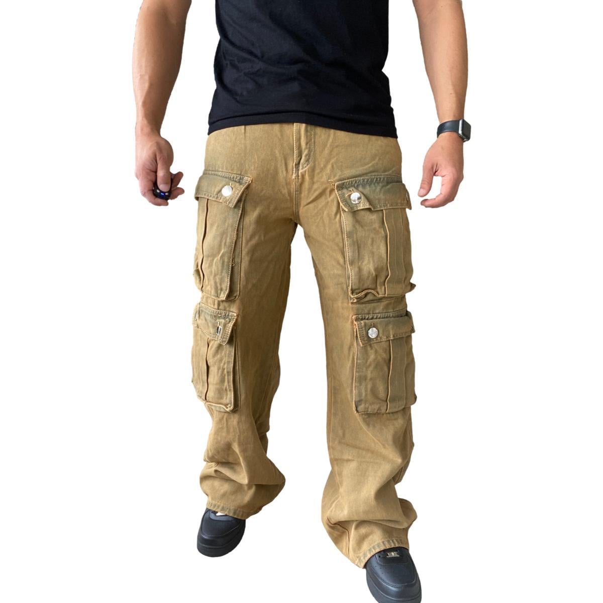JEANS DIÁBOLO CARGO ANCHO WIDE LEG HOMBRE - CAFÉ - 40 - 4