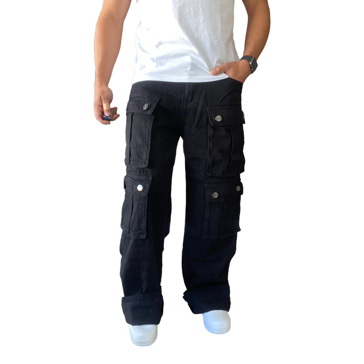 JEANS DIÁBOLO CARGO ANCHO WIDE LEG HOMBRE - CAFÉ - 40 - 4
