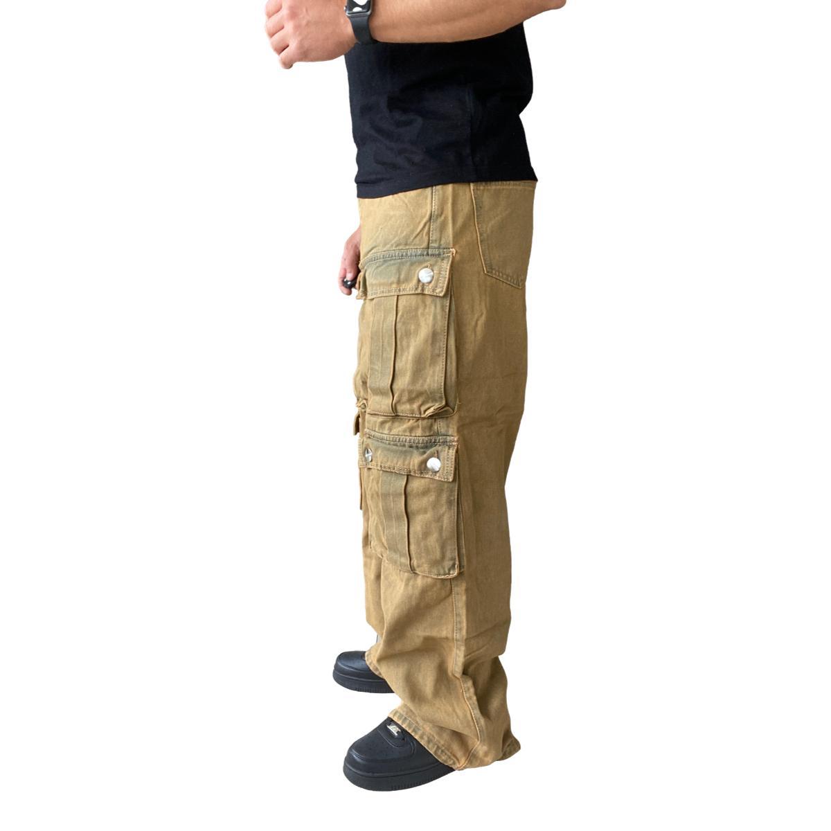JEANS DIÁBOLO CARGO ANCHO WIDE LEG HOMBRE - CAFÉ - 40 - 5