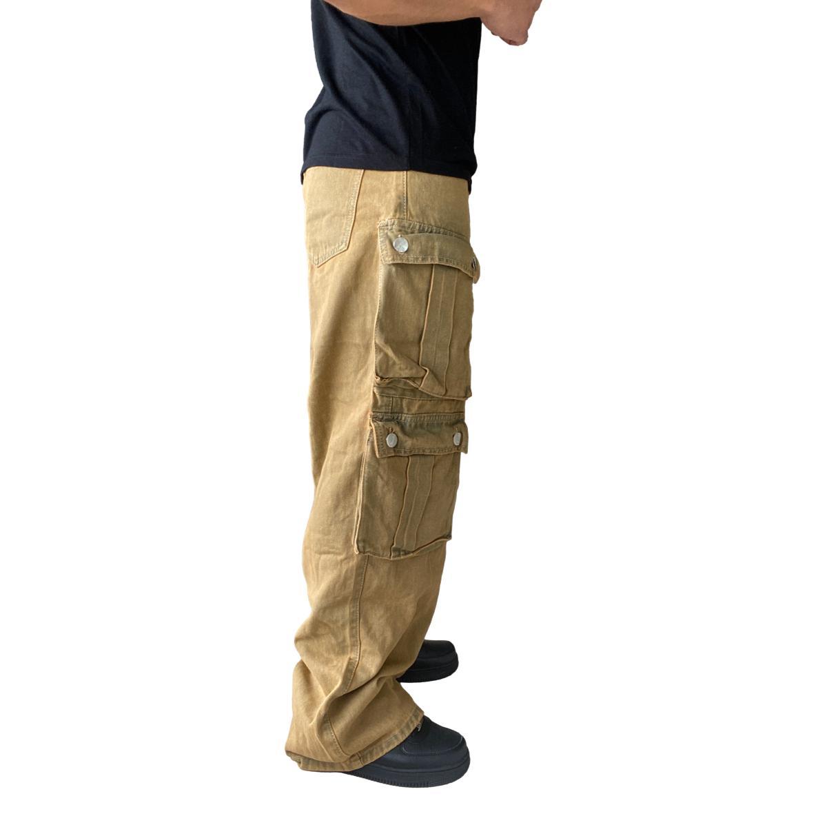 JEANS DIÁBOLO CARGO ANCHO WIDE LEG HOMBRE - CAFÉ - 40 - 6