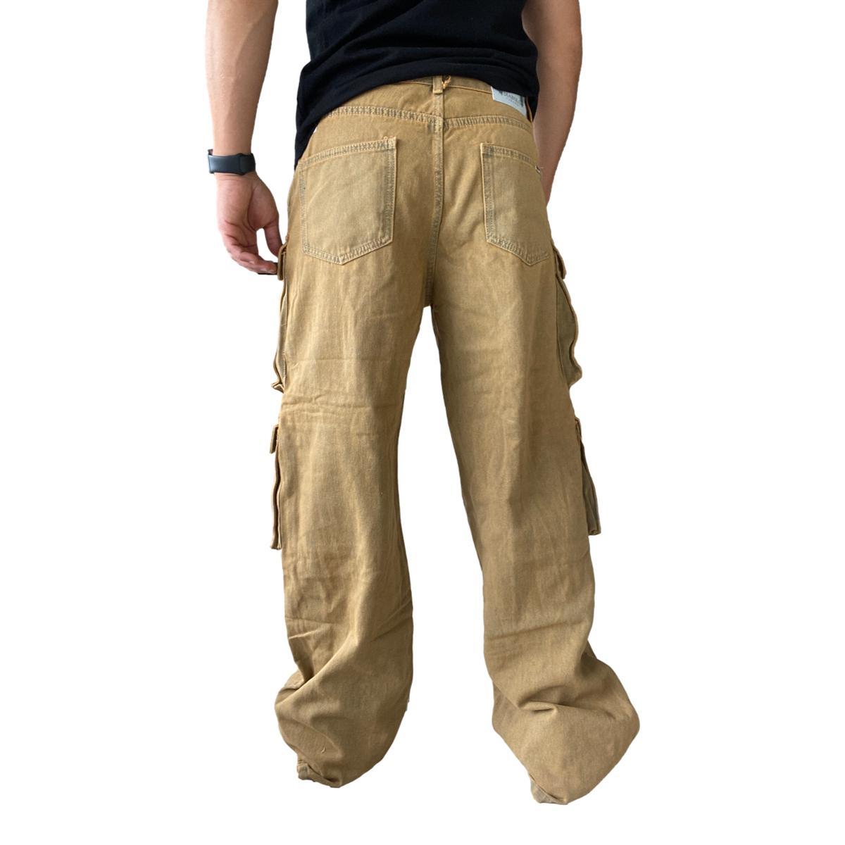 JEANS DIÁBOLO CARGO ANCHO WIDE LEG HOMBRE - CAFÉ - 40 - 7