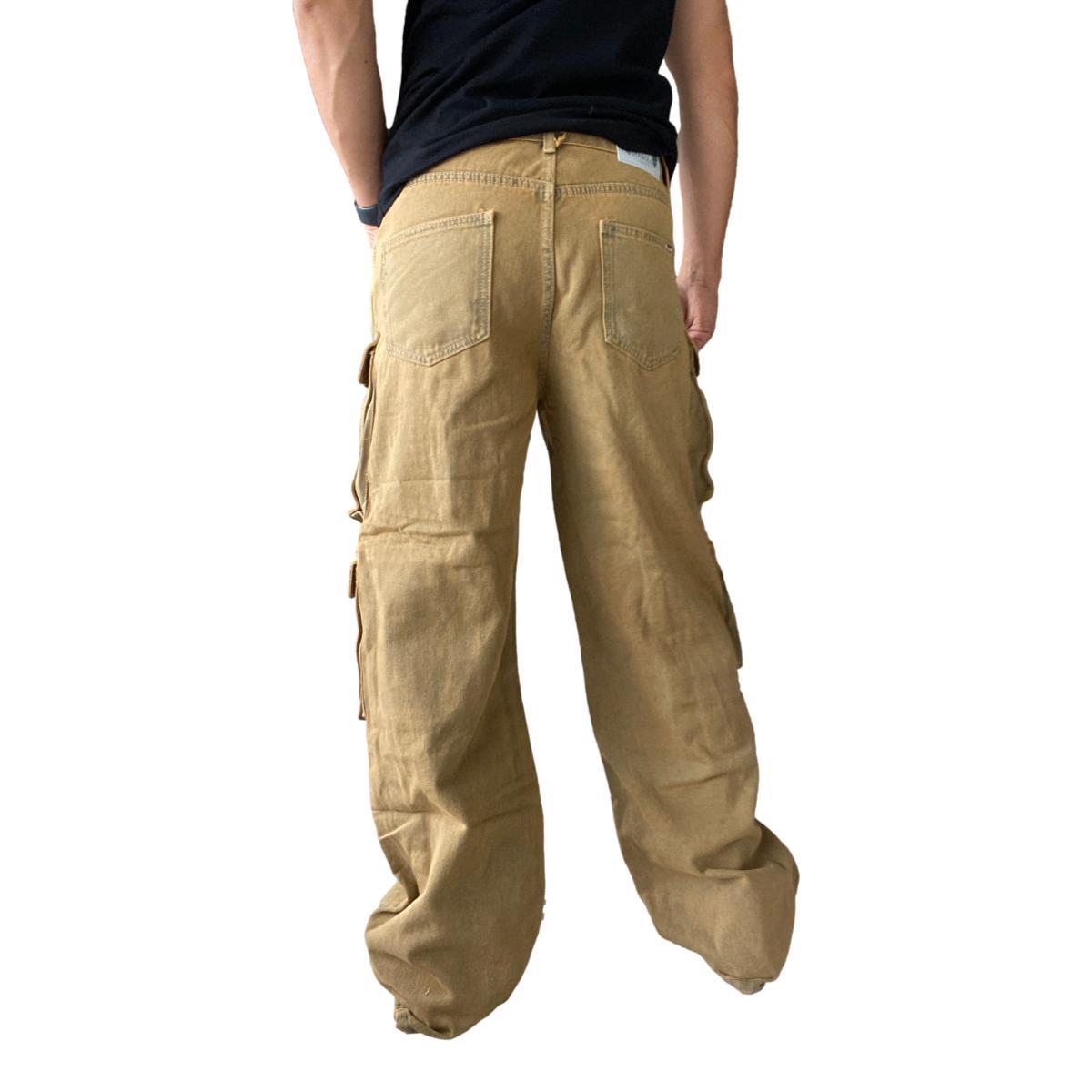 JEANS DIÁBOLO CARGO ANCHO WIDE LEG HOMBRE - CAFÉ - 40 - 8