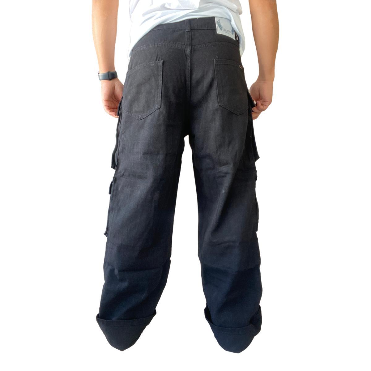 JEANS DIÁBOLO CARGO ANCHO WIDE LEG HOMBRE - CAFÉ - 40 - 8