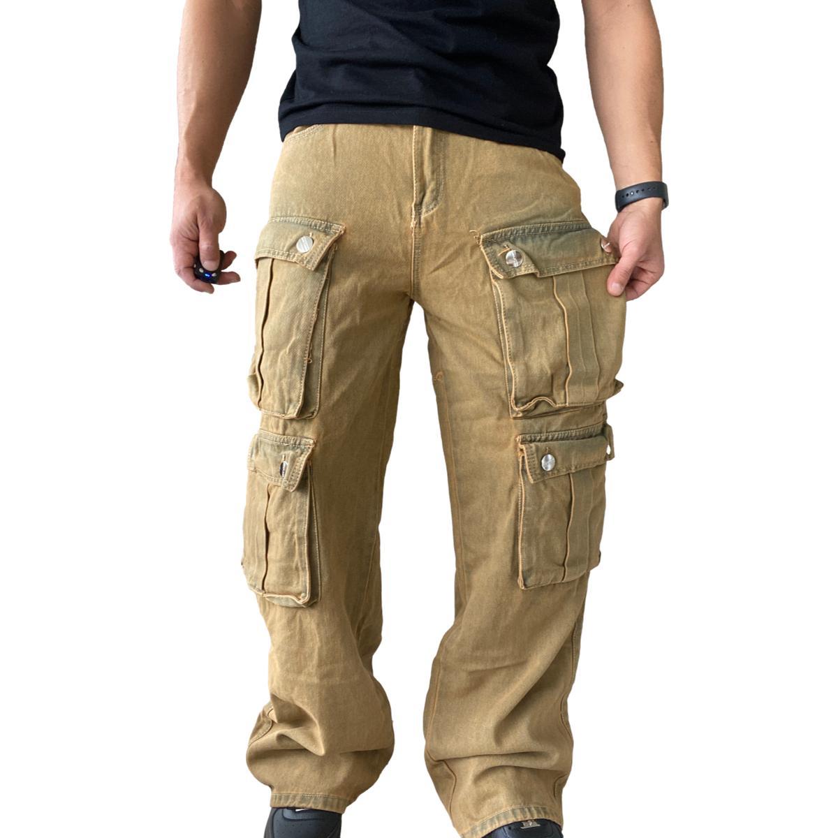 JEANS DIÁBOLO CARGO ANCHO WIDE LEG HOMBRE - CAFÉ - 40 - 9