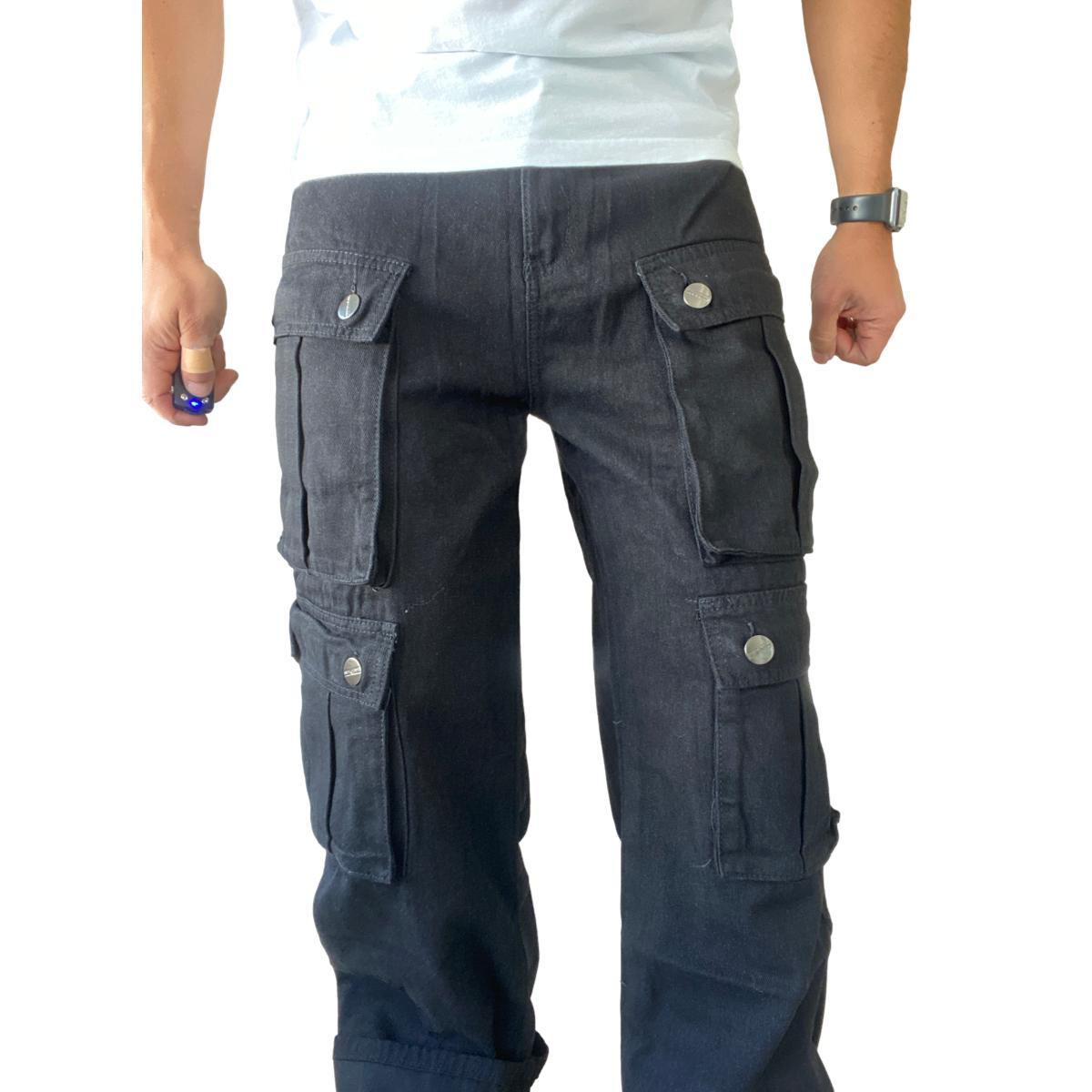 JEANS DIÁBOLO CARGO ANCHO WIDE LEG HOMBRE - CAFÉ - 40 - 9