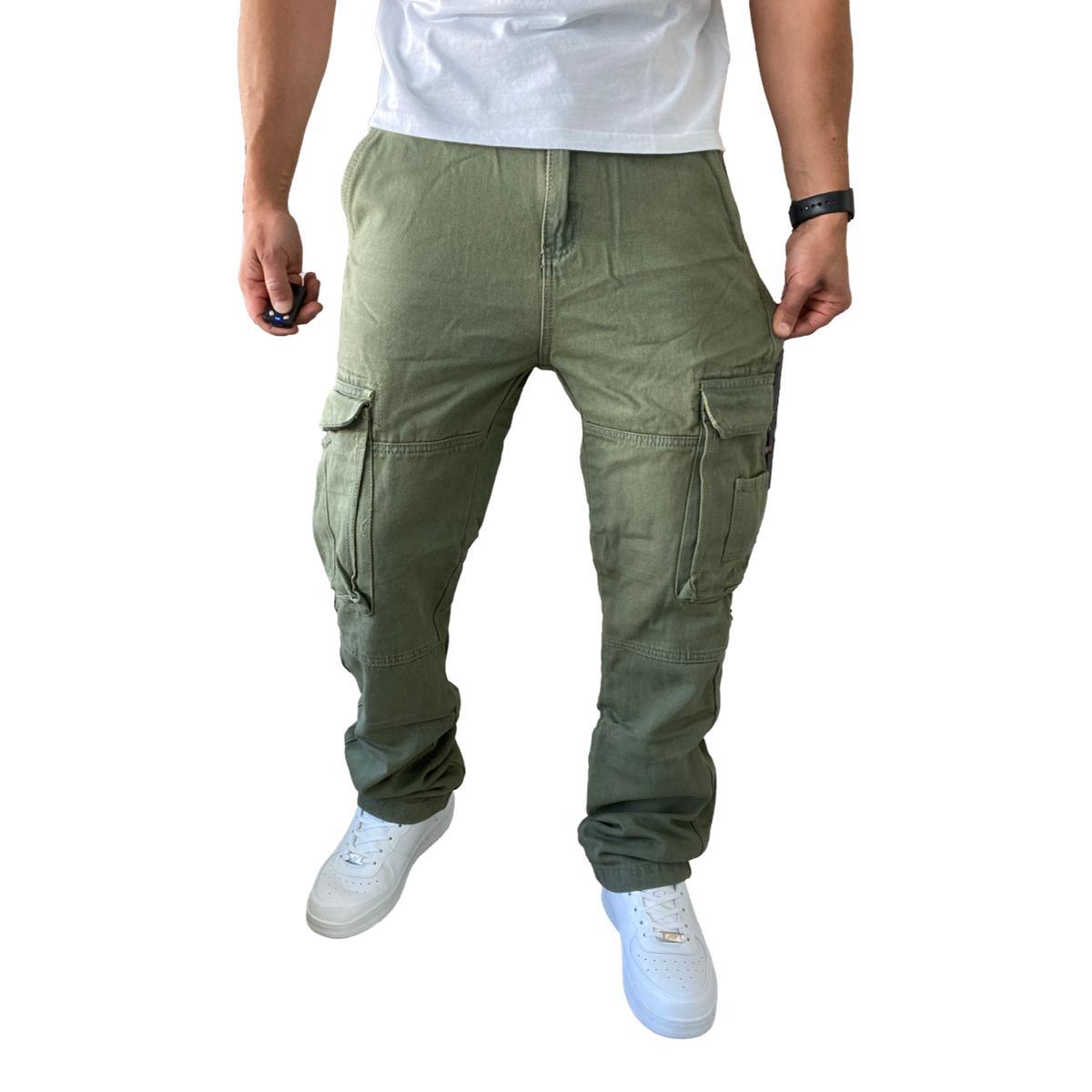 JEANS DIÁBOLO CARGO RELAXED FIT HOMBRE - VERDE CLARO - 40 - 2