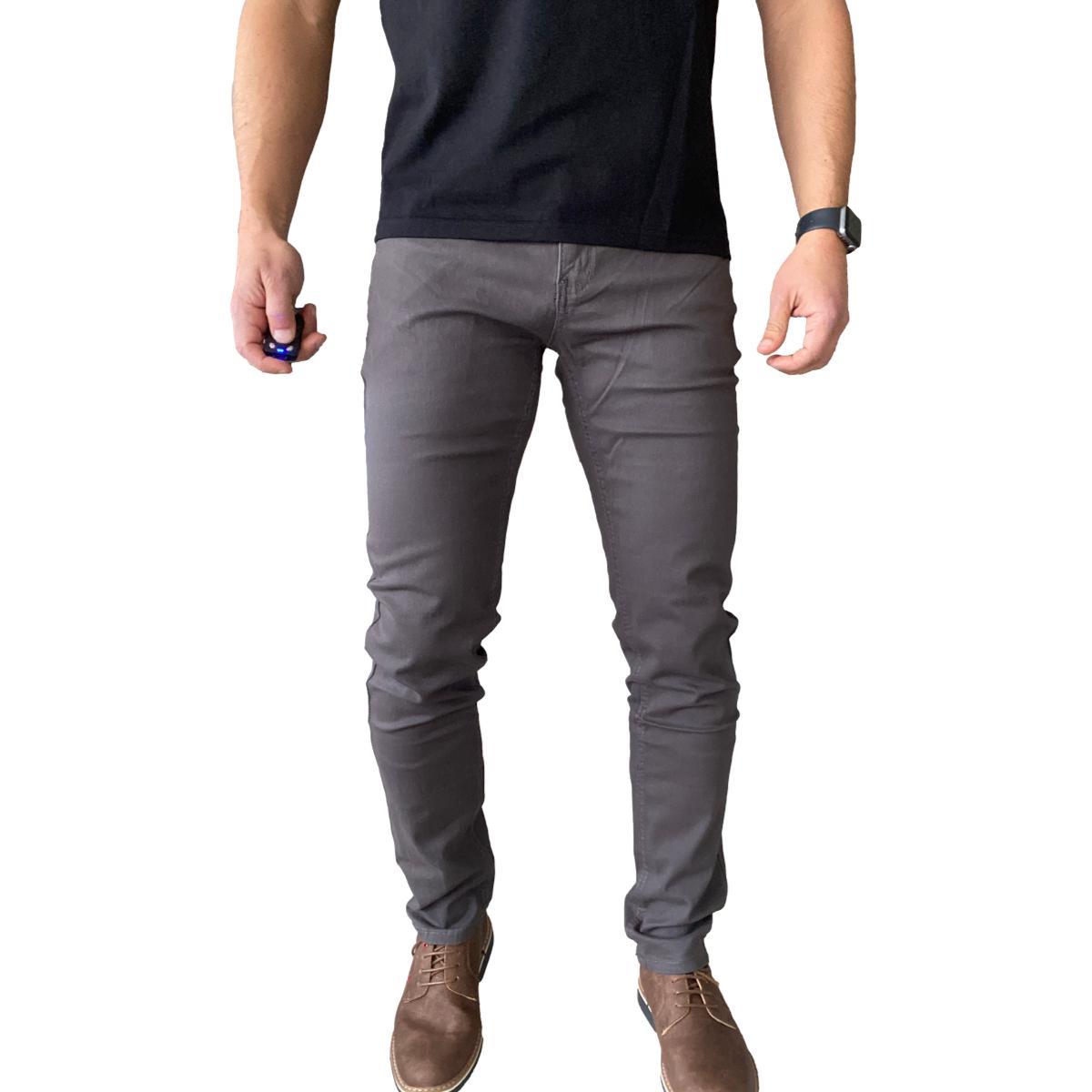 PANTALÓN TELA ELASTICADO SLIM FIT COLORES - EN COLOR NEGRO - 44 - 1