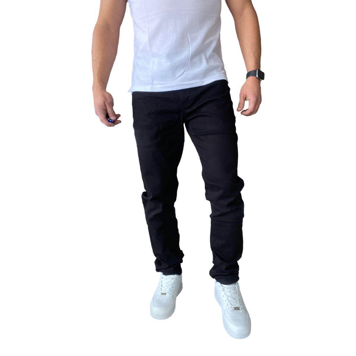 PANTALÓN TELA ELASTICADO SLIM FIT COLORES - EN COLOR NEGRO - 44 - 1