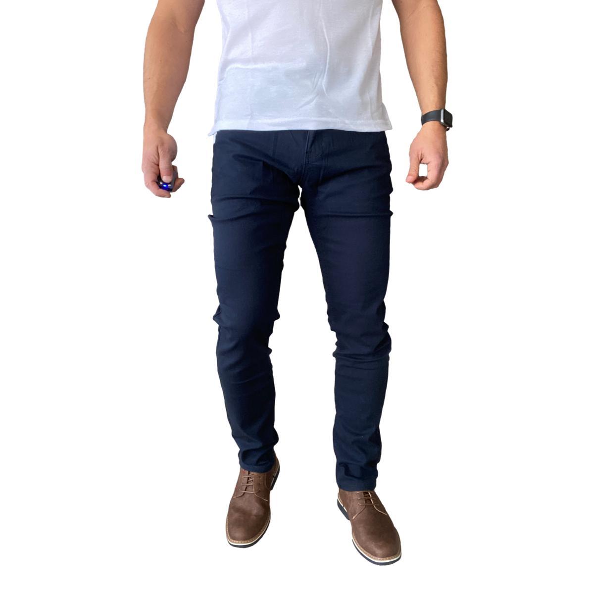 PANTALÓN TELA ELASTICADO SLIM FIT COLORES - EN COLOR NEGRO - 44 - 1