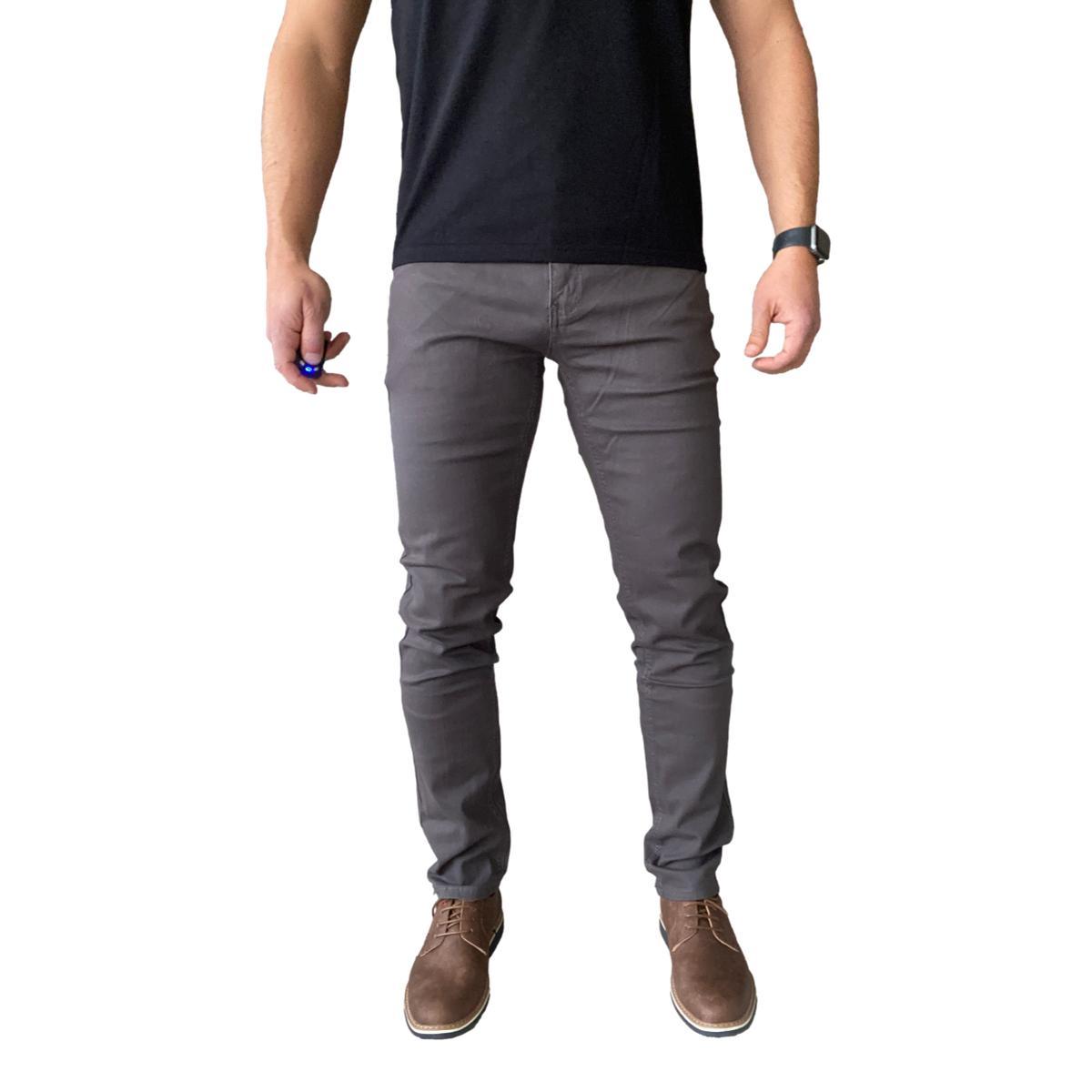 PANTALÓN TELA ELASTICADO SLIM FIT COLORES - EN COLOR NEGRO - 44 - 2