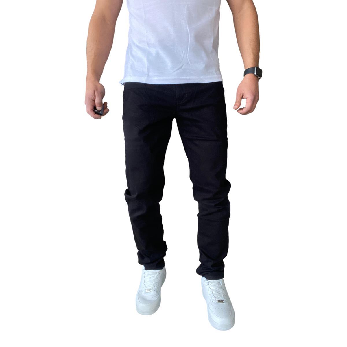 PANTALÓN TELA ELASTICADO SLIM FIT COLORES - EN COLOR NEGRO - 44 - 2