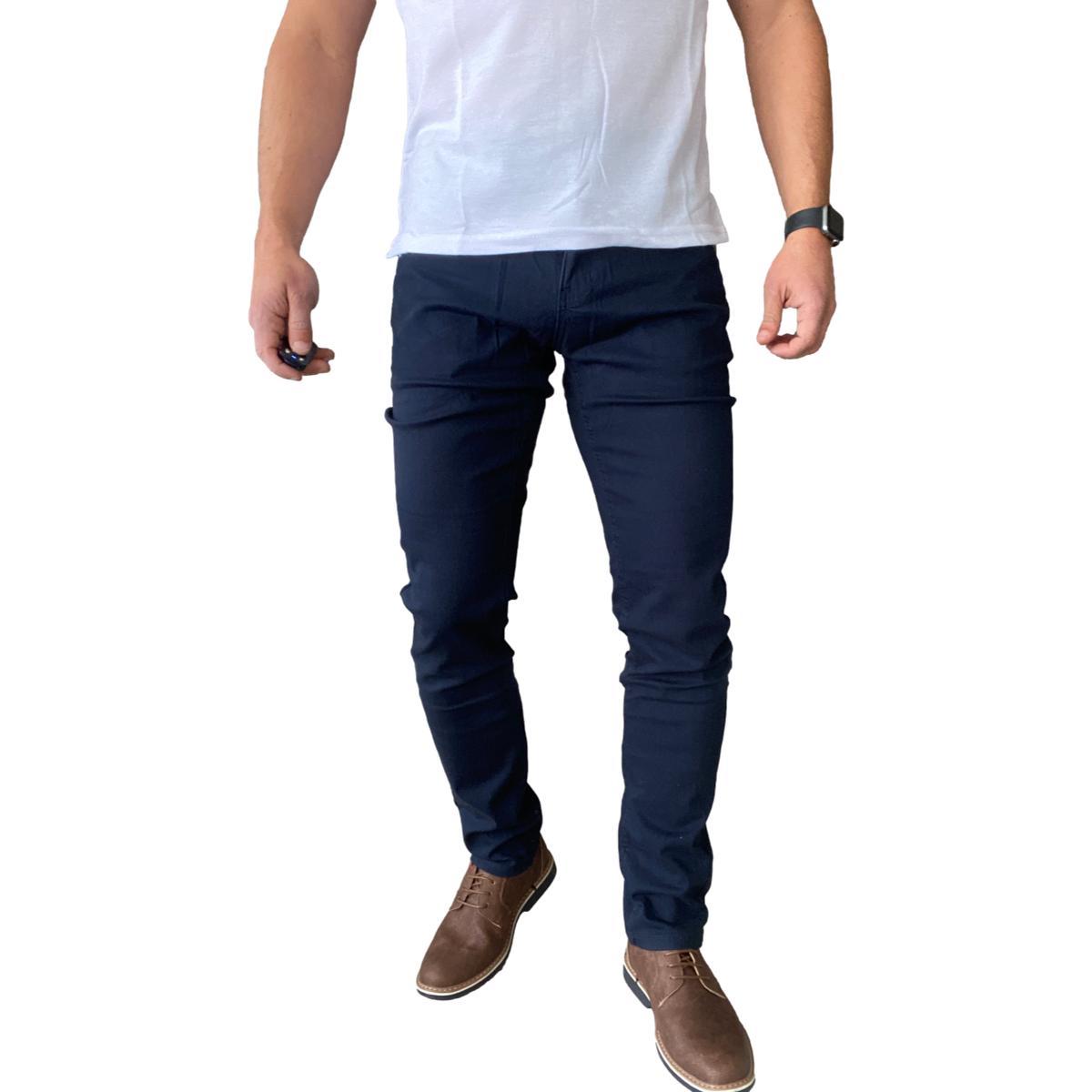 PANTALÓN TELA ELASTICADO SLIM FIT COLORES - EN COLOR NEGRO - 44 - 2