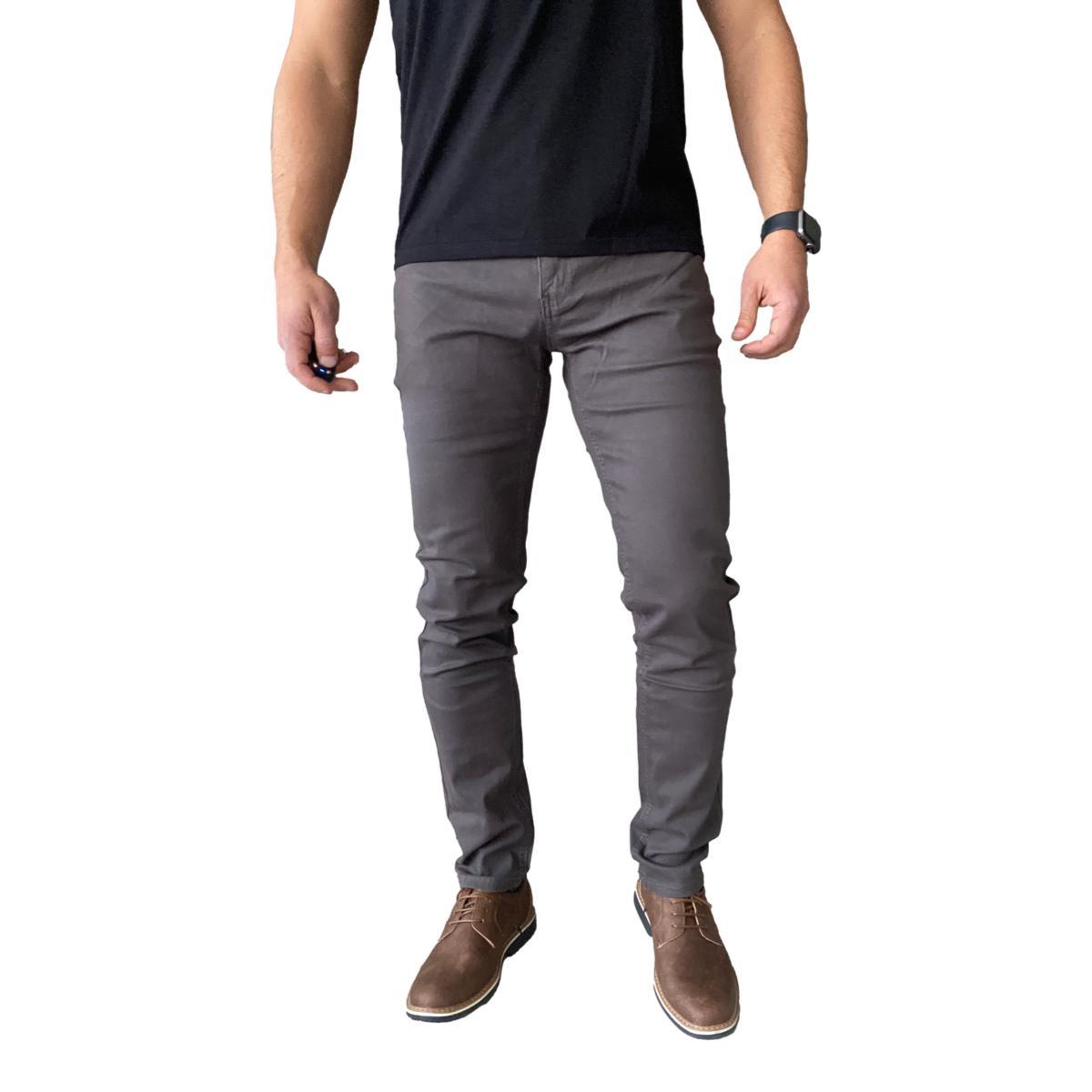 PANTALÓN TELA ELASTICADO SLIM FIT COLORES - EN COLOR NEGRO - 44 - 3