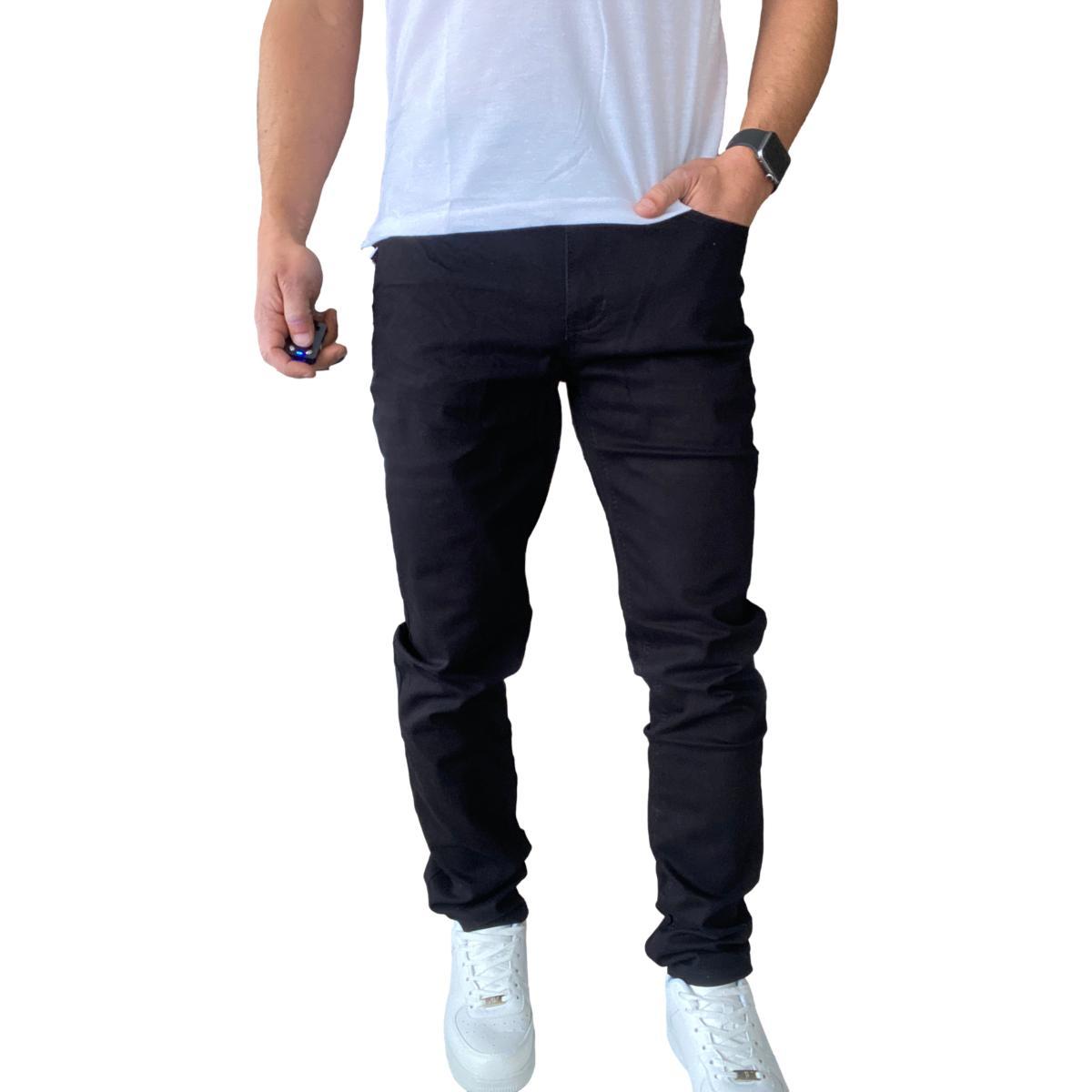 PANTALÓN TELA ELASTICADO SLIM FIT COLORES - EN COLOR NEGRO - 44 - 3
