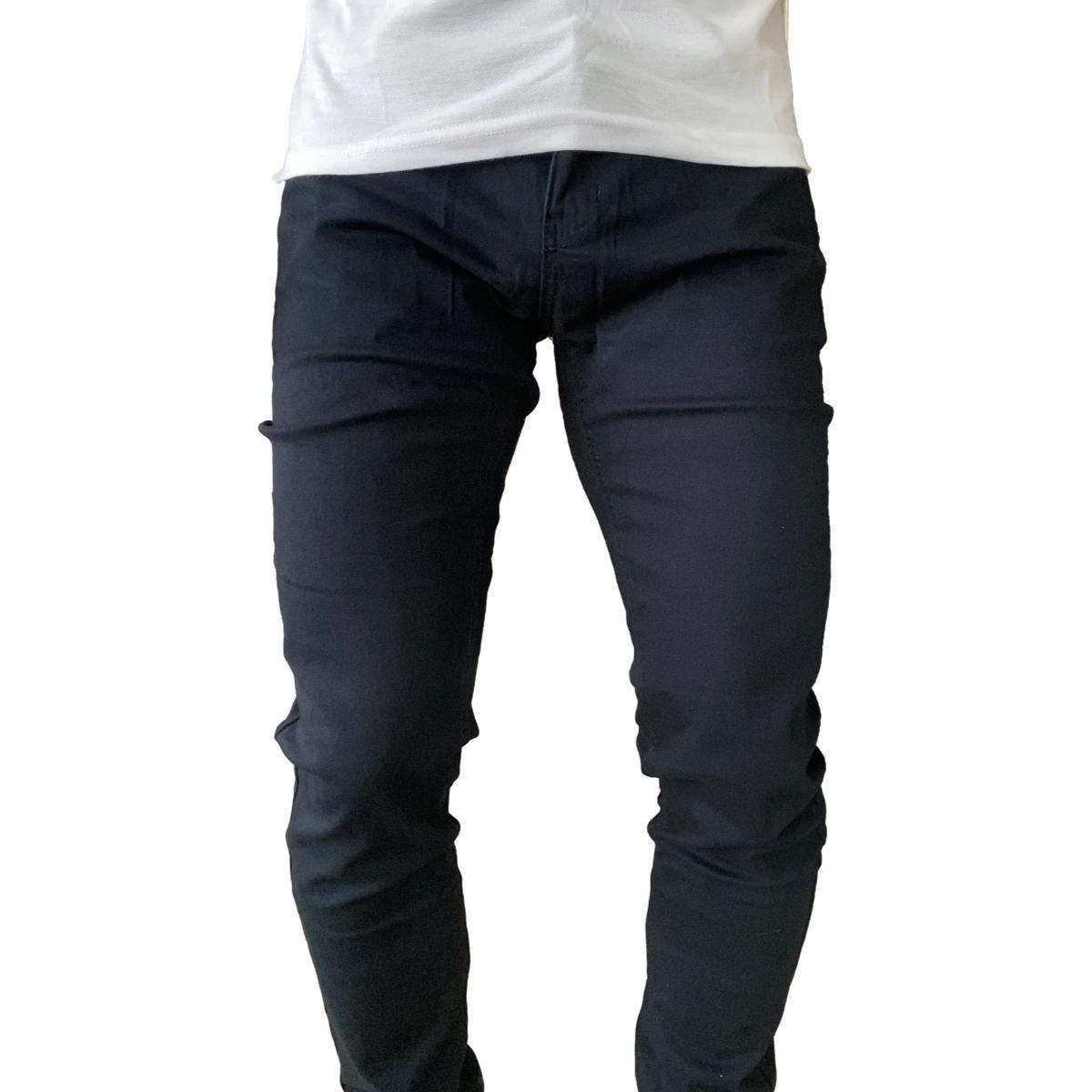 PANTALÓN TELA ELASTICADO SLIM FIT COLORES - EN COLOR NEGRO - 44 - 3