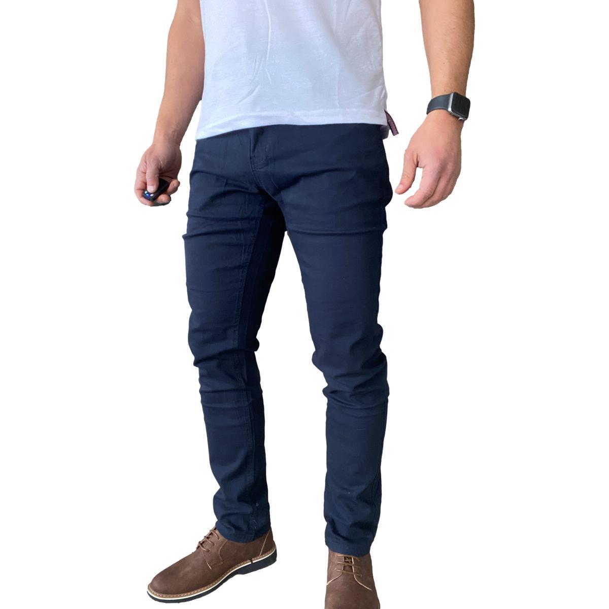 PANTALÓN TELA ELASTICADO SLIM FIT COLORES - EN COLOR NEGRO - 44 - 4