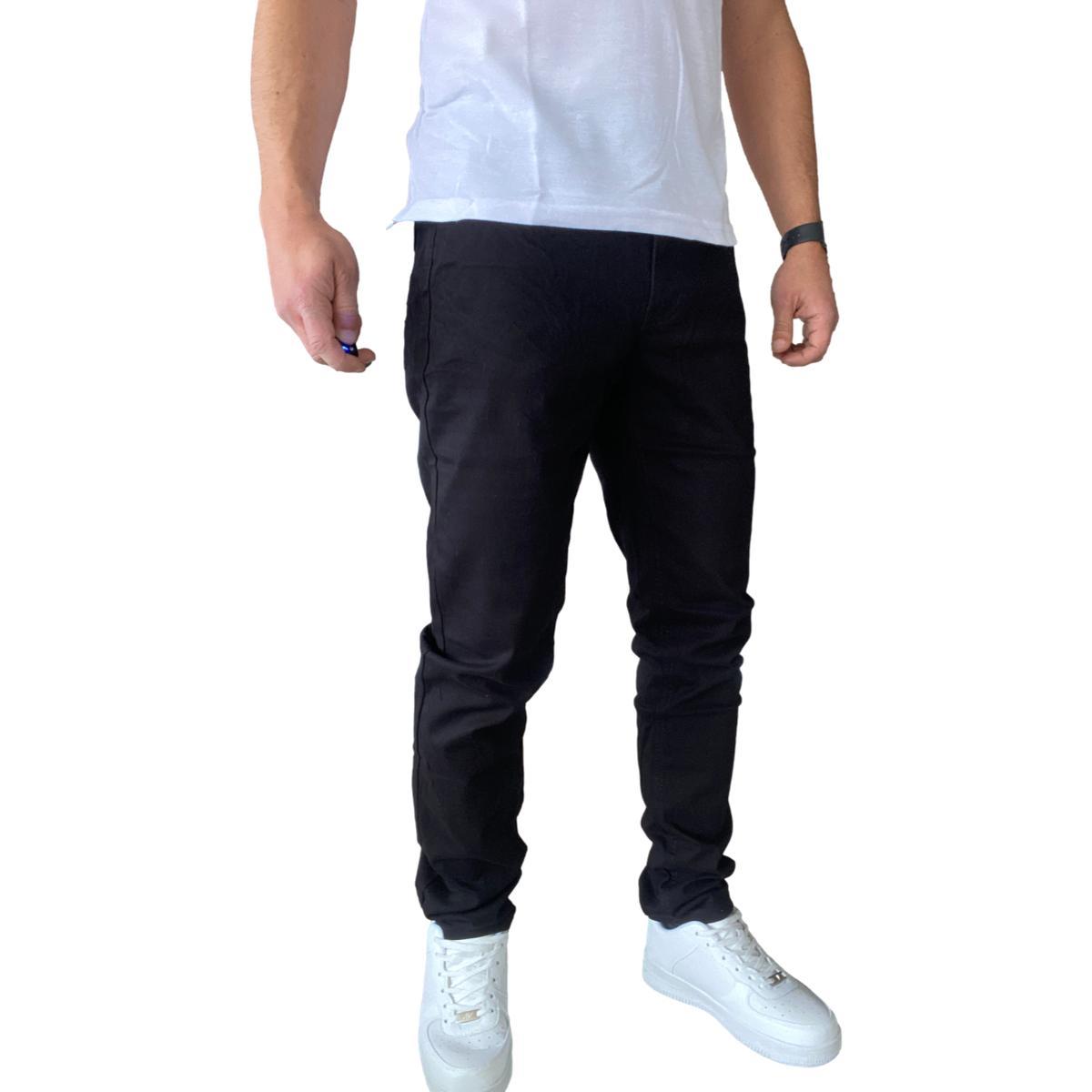 PANTALÓN TELA ELASTICADO SLIM FIT COLORES - EN COLOR NEGRO - 44 - 5