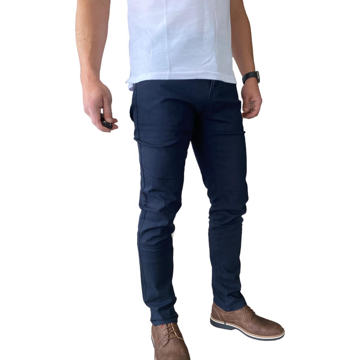 PANTALÓN TELA ELASTICADO SLIM FIT COLORES - EN COLOR NEGRO - 44 - 5