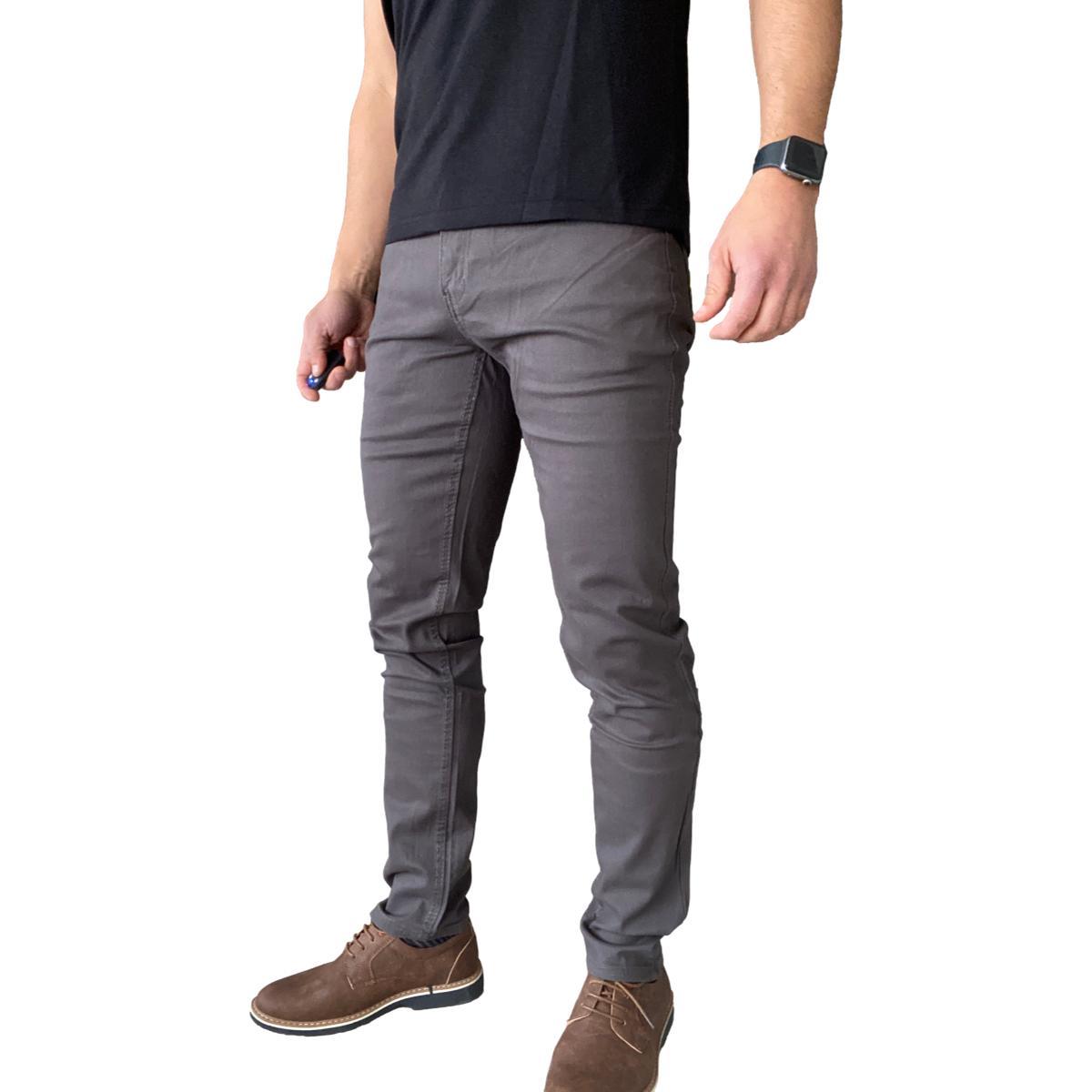 PANTALÓN TELA ELASTICADO SLIM FIT COLORES - EN COLOR NEGRO - 44 - 6