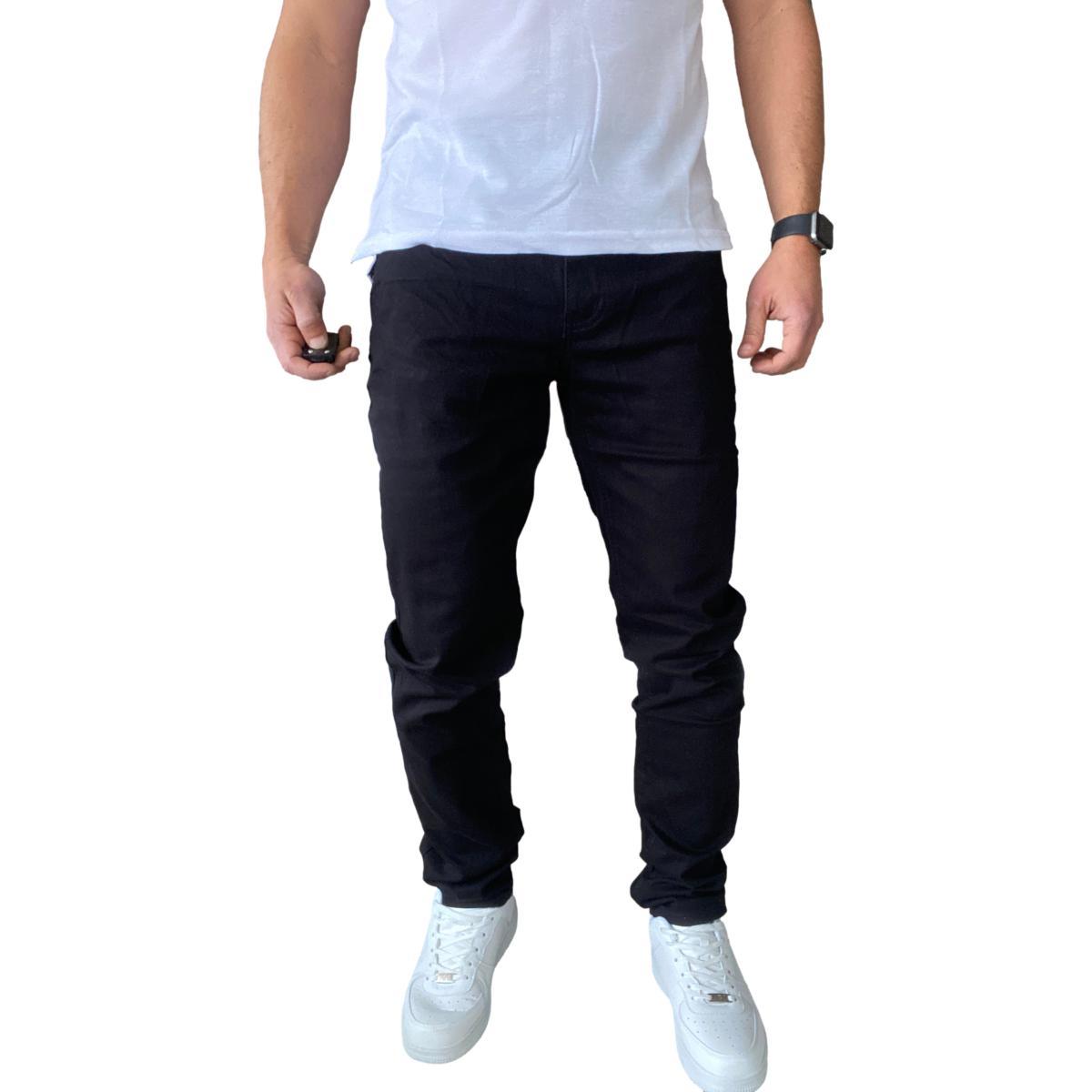 PANTALÓN TELA ELASTICADO SLIM FIT COLORES - EN COLOR NEGRO - 44 - 6