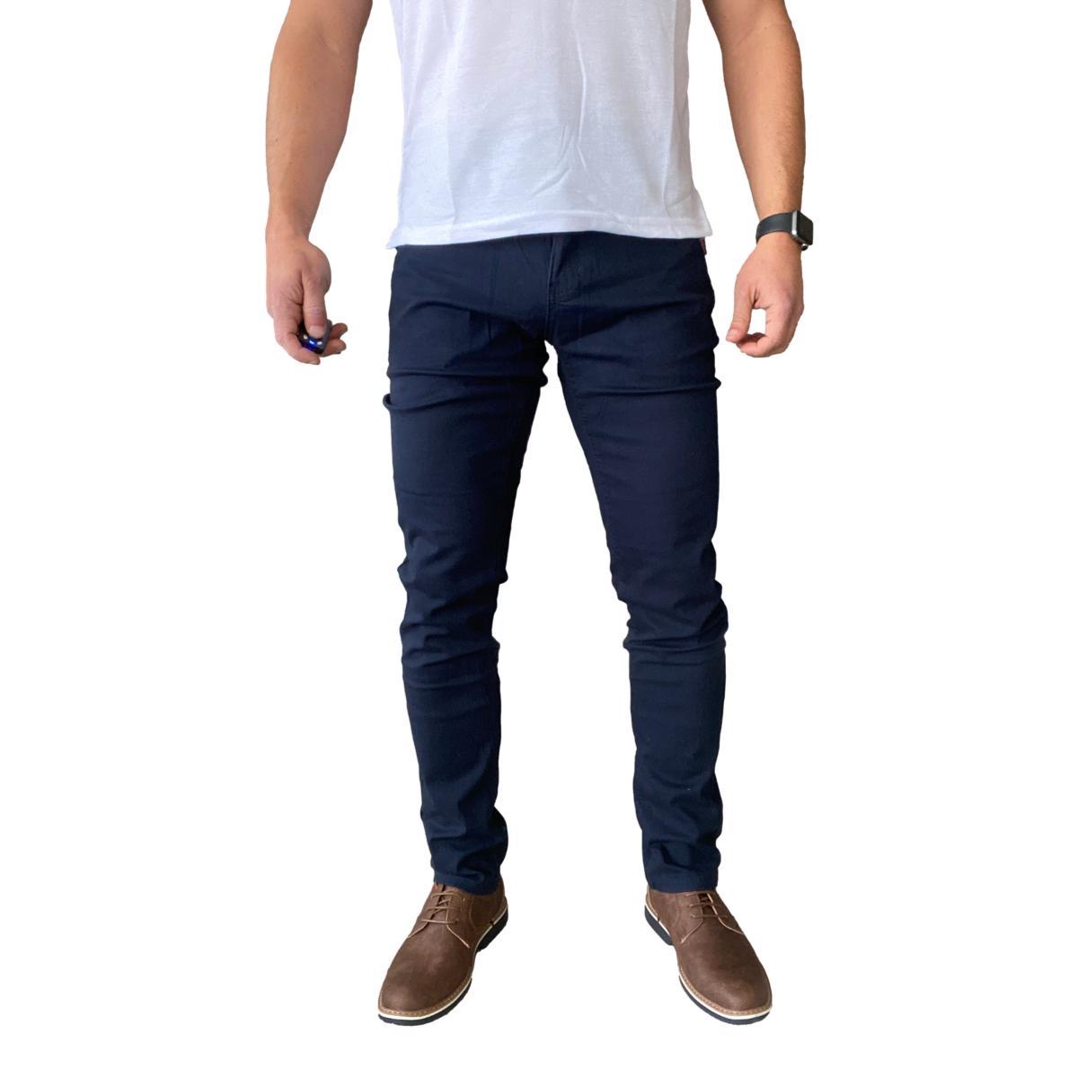 PANTALÓN TELA ELASTICADO SLIM FIT COLORES - EN COLOR NEGRO - 44 - 9