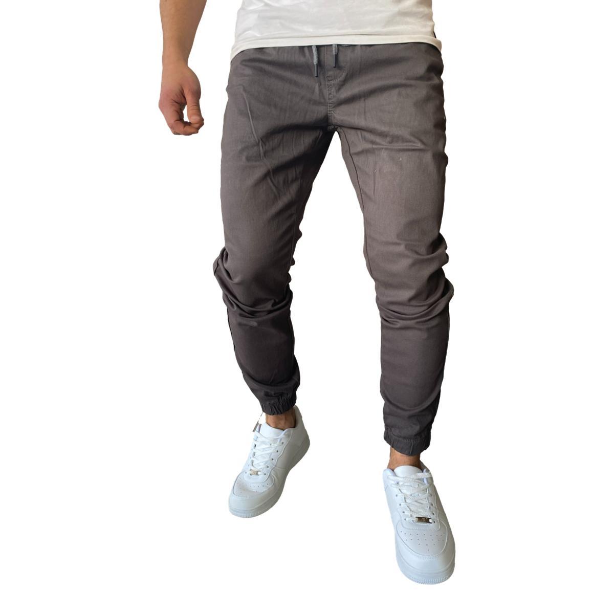 JOGGER MOSAICO PANTALON SLIM FIT ELASTICADO COLORES - CAQUI - 48 - 1