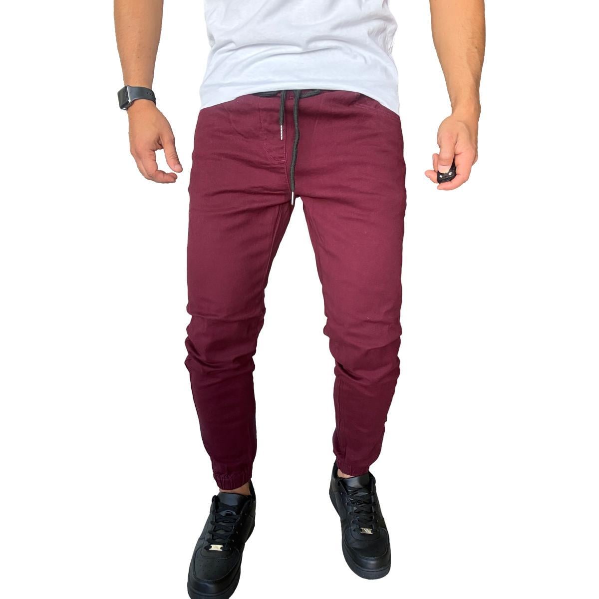 JOGGER MOSAICO PANTALON SLIM FIT ELASTICADO COLORES - CAQUI - 48 - 1