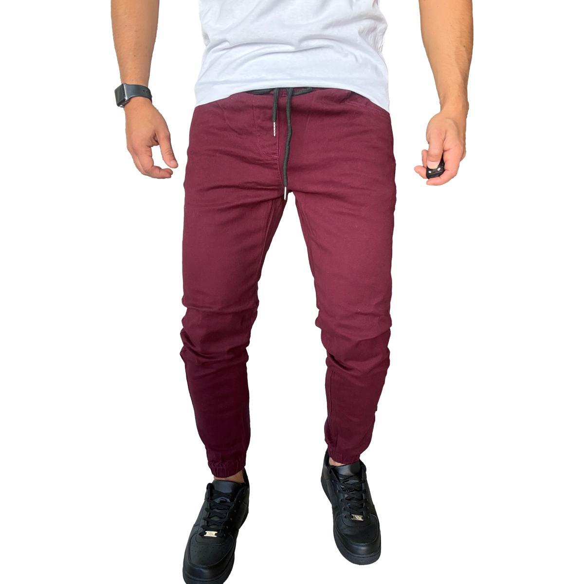 JOGGER MOSAICO PANTALON SLIM FIT ELASTICADO COLORES - CAQUI - 48 - 1