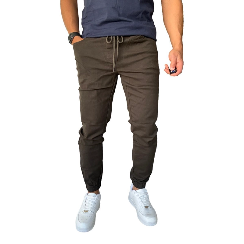 JOGGER MOSAICO PANTALON SLIM FIT ELASTICADO COLORES - CAQUI - 48 - 1