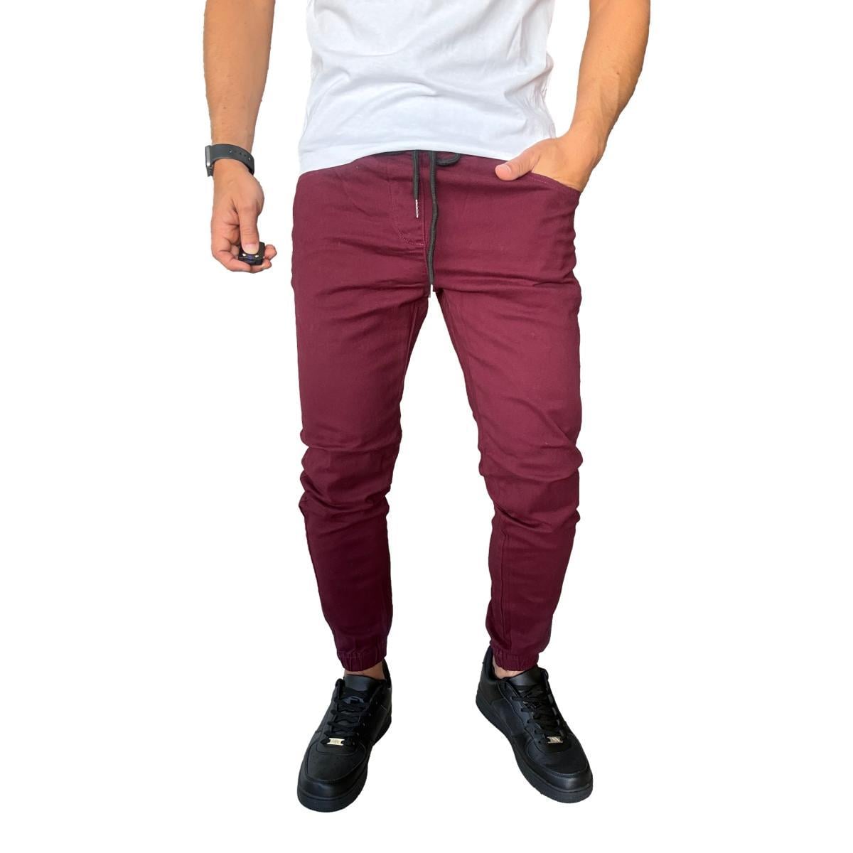 JOGGER MOSAICO PANTALON SLIM FIT ELASTICADO COLORES - CAQUI - 48 - 2