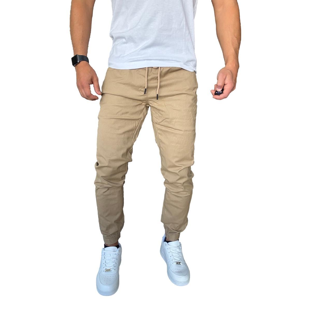 JOGGER MOSAICO PANTALON SLIM FIT ELASTICADO COLORES - CAQUI - 48 - 2
