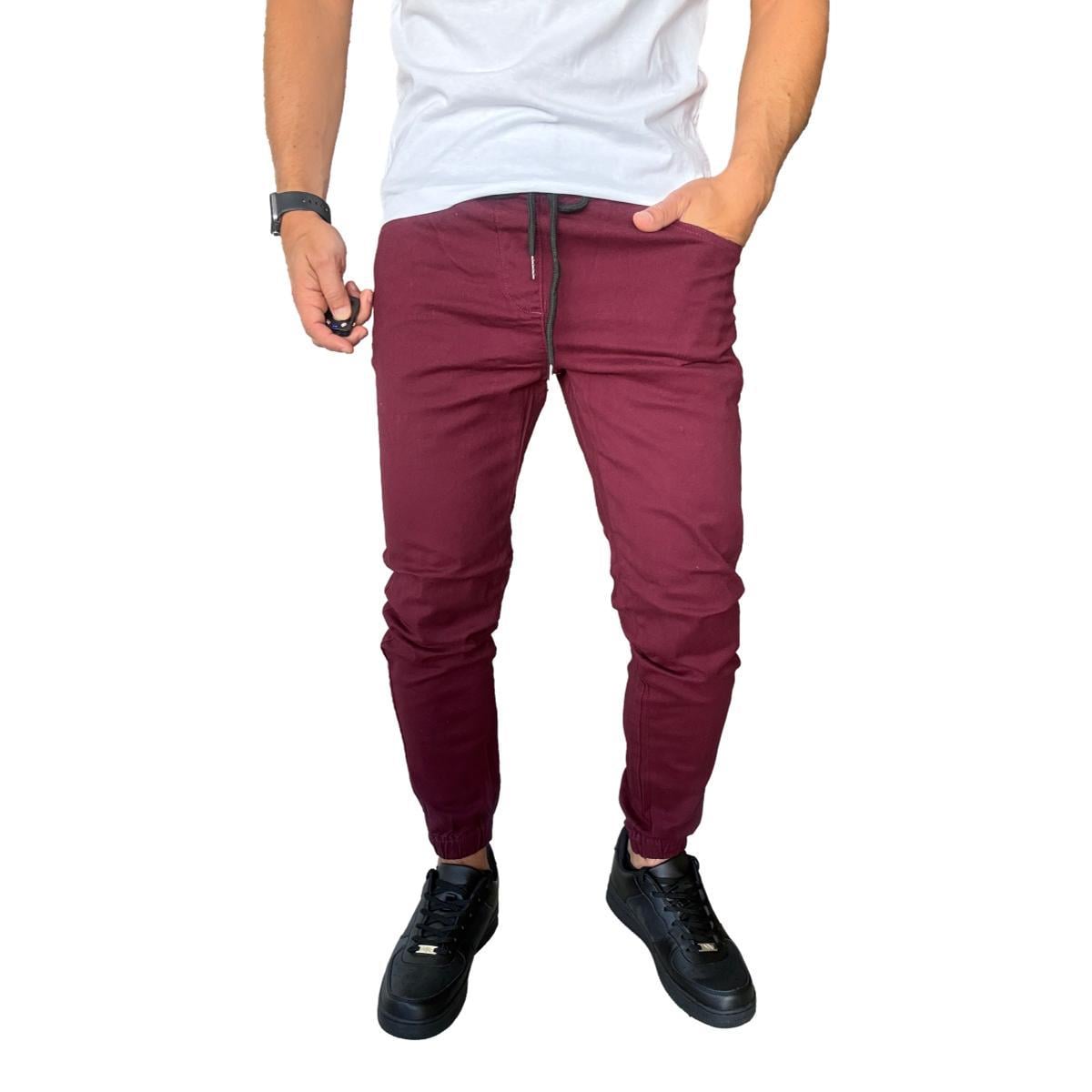 JOGGER MOSAICO PANTALON SLIM FIT ELASTICADO COLORES - CAQUI - 48 - 3