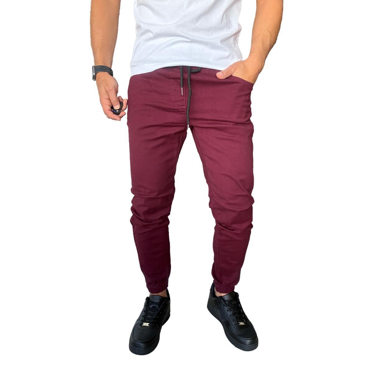 JOGGER MOSAICO PANTALON SLIM FIT ELASTICADO COLORES - CAQUI - 48 - 3