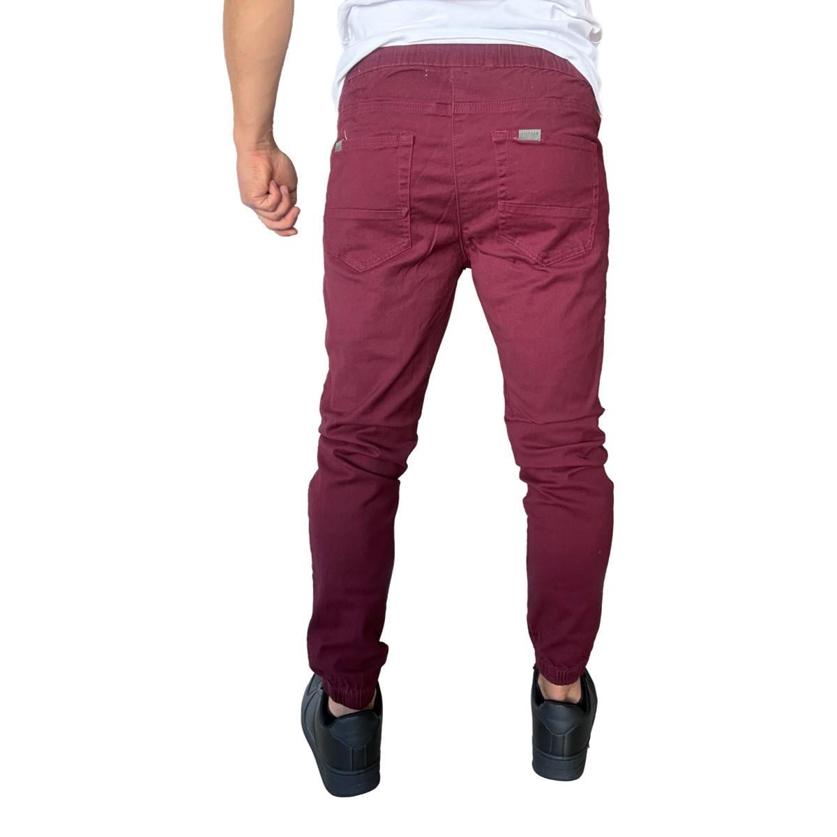 JOGGER MOSAICO PANTALON SLIM FIT ELASTICADO COLORES - CAQUI - 48 - 4