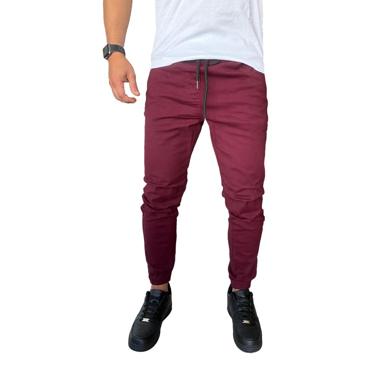 JOGGER MOSAICO PANTALON SLIM FIT ELASTICADO COLORES - CAQUI - 48 - 5