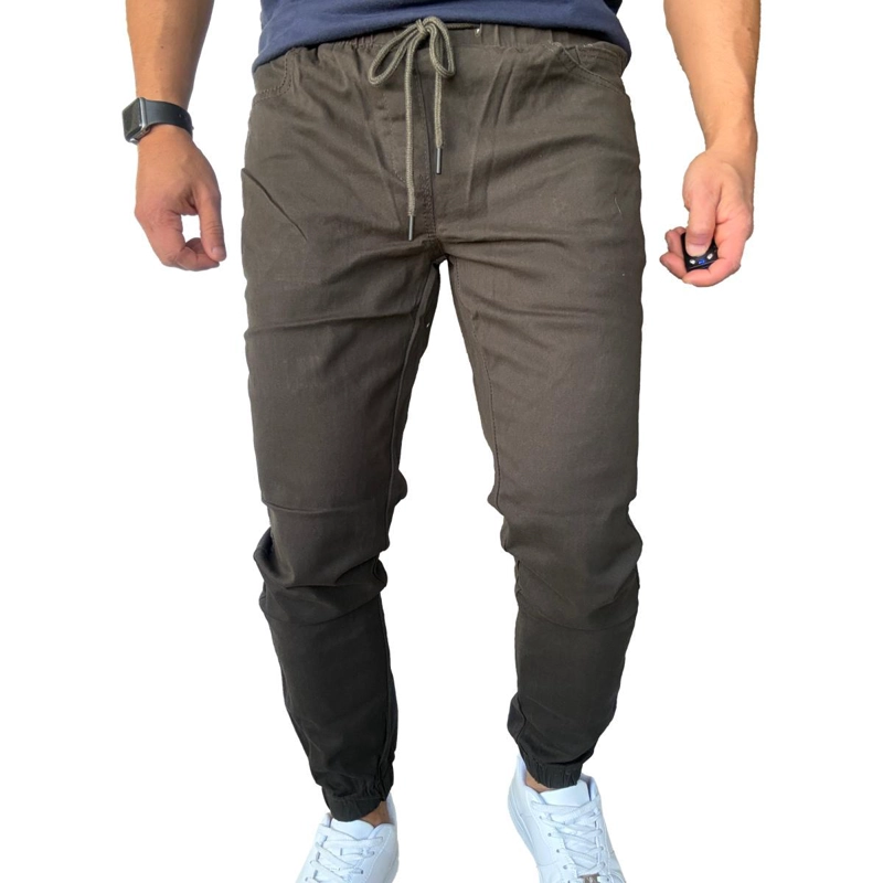 JOGGER MOSAICO PANTALON SLIM FIT ELASTICADO COLORES - CAQUI - 48 - 5