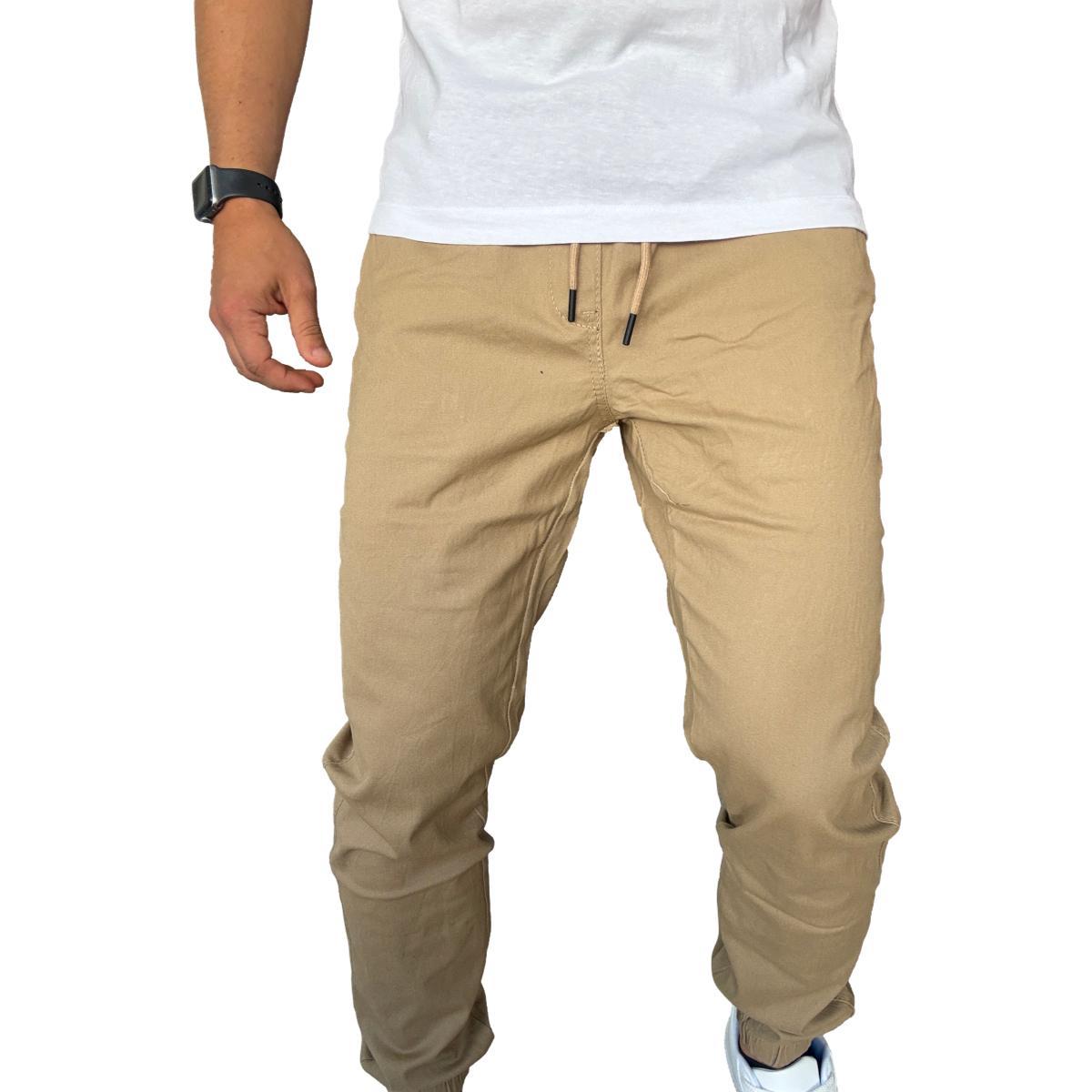 JOGGER MOSAICO PANTALON SLIM FIT ELASTICADO COLORES - CAQUI - 48 - 6