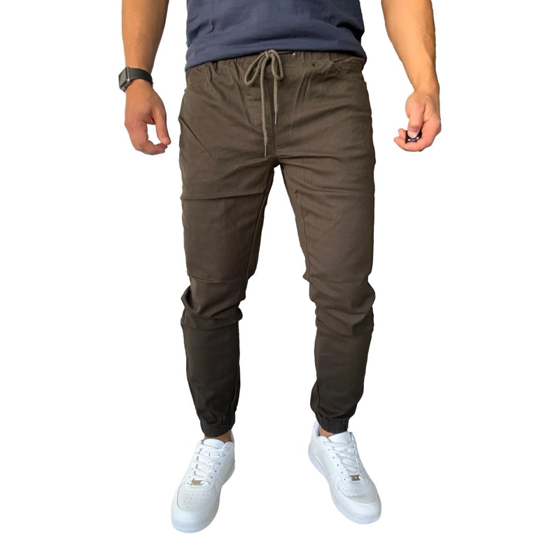 JOGGER MOSAICO PANTALON SLIM FIT ELASTICADO COLORES - CAQUI - 48 - 6