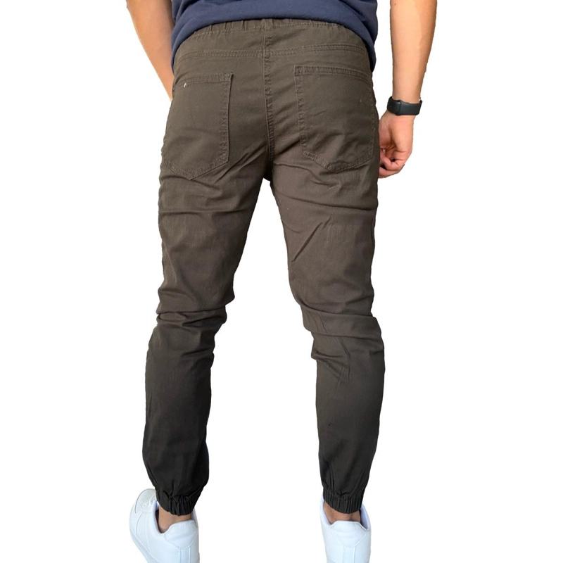 JOGGER MOSAICO PANTALON SLIM FIT ELASTICADO COLORES - CAQUI - 48 - 7