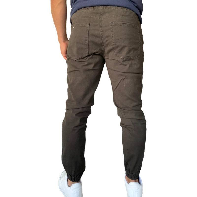 JOGGER MOSAICO PANTALON SLIM FIT ELASTICADO COLORES - CAQUI - 48 - 8