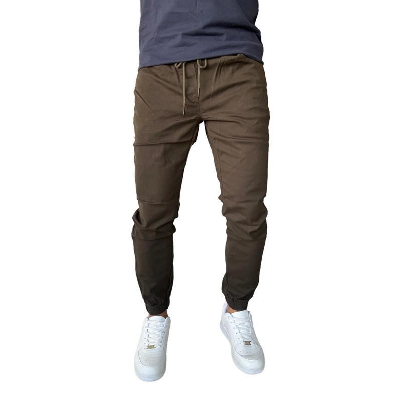 JOGGER MOSAICO PANTALON SLIM FIT ELASTICADO COLORES - CAQUI - 48 - 9
