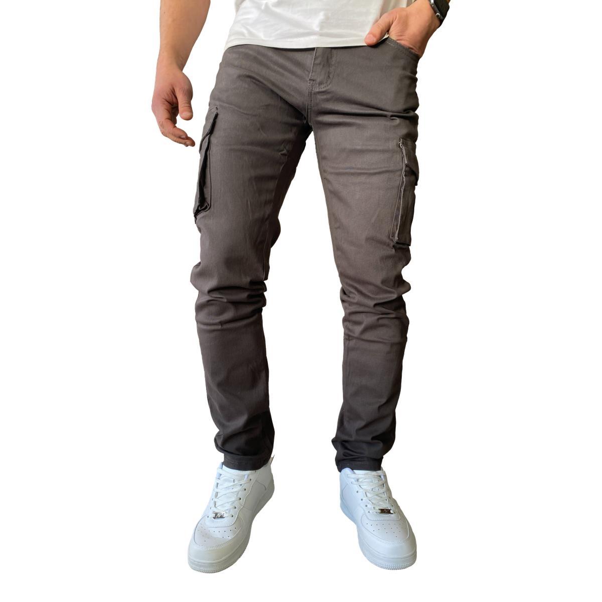 PANTALON CARGO SLIM FIT MOSAICO TELA ELASTICADA - VERDE OSCURO - 46 - 1